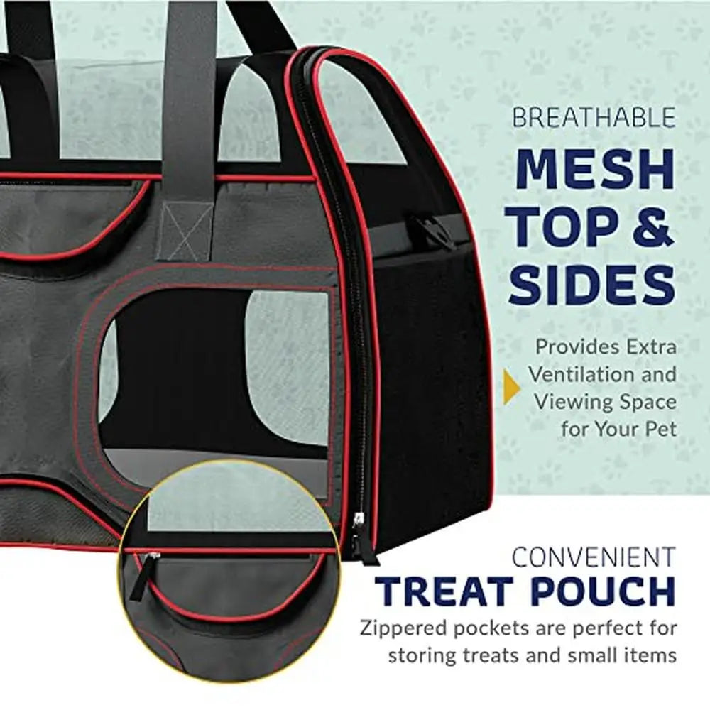 Airline Compliant Mesh Pet Carrier Small Dogs and Cats Soft Travel Dog Carrier Airplane Spacious and Breathable TSA Approved