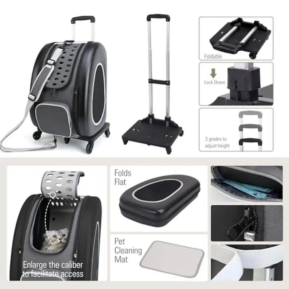 Multi-Functional Pet Carrier Stroller Backpack