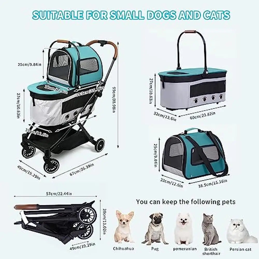 Detachable Double Dog Stroller