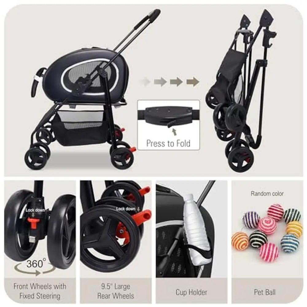 Multi-Functional Pet Carrier Stroller Backpack