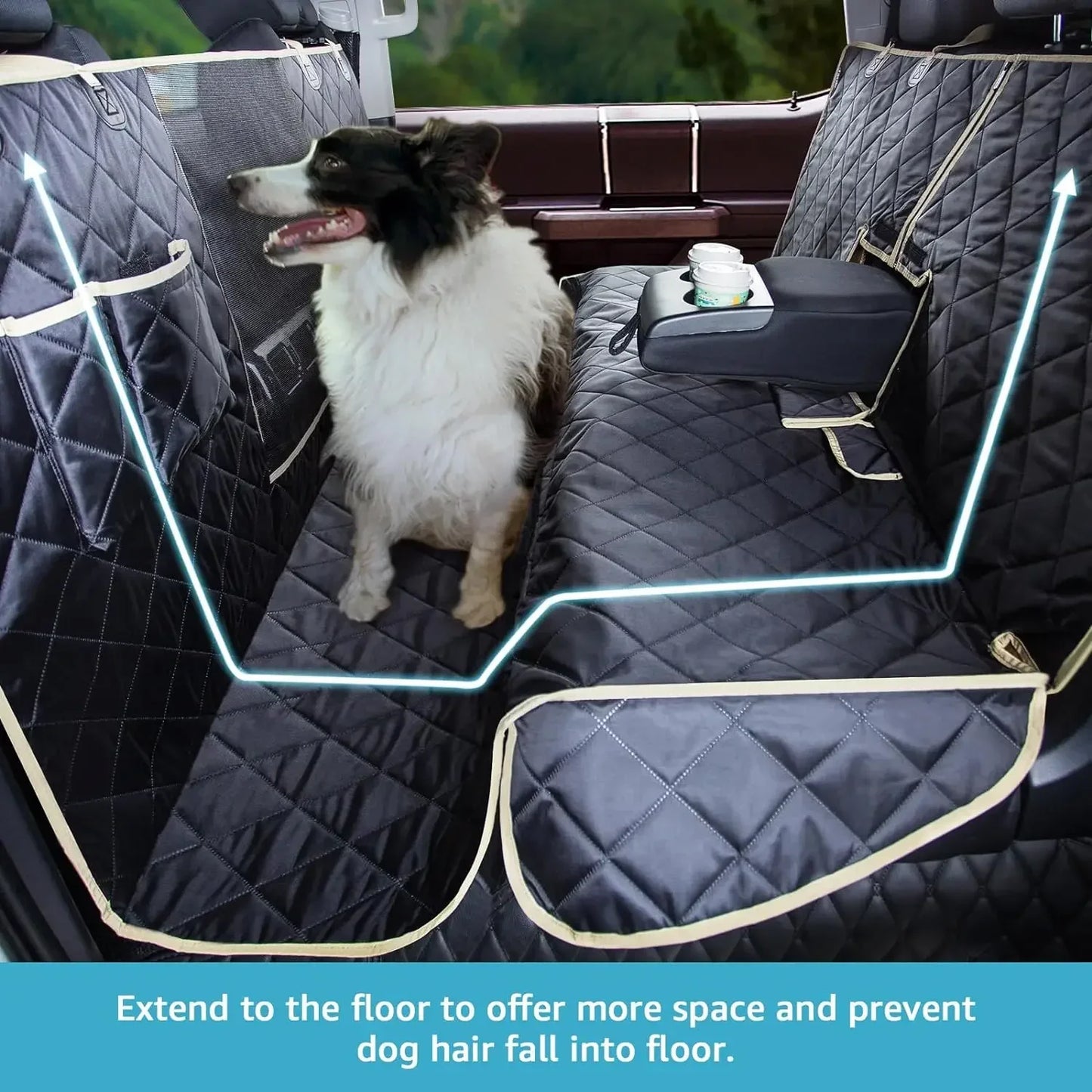 Lassie 4 in 1 Floor Dog Hammock for Crew Cab,100% Waterproof Backseat Cover Dog Seat Covers, Bench Protector for Ford