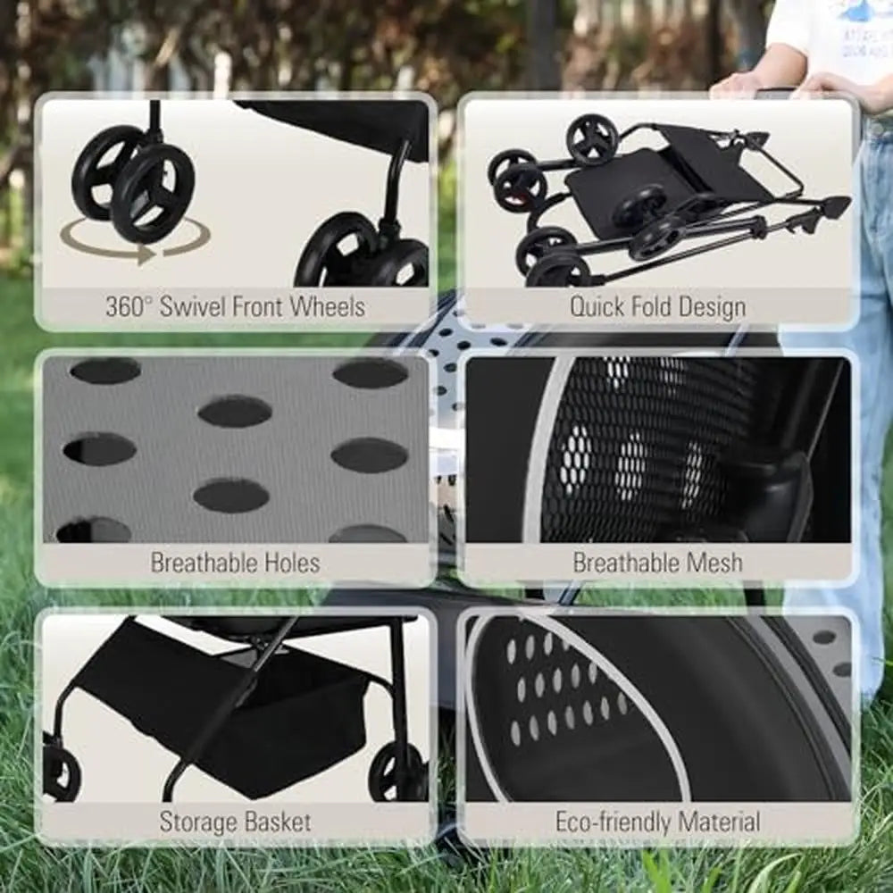 Multi-Functional Pet Carrier Stroller Backpack